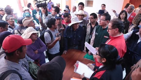 Ministros se dirigieron hoy al distrito de Tumilaca para seguir con mesas de diálogo. (Foto: Captura/Canal N)(Foto: @MinemPerú)