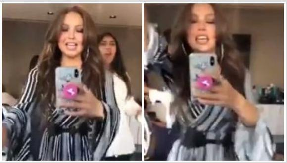 La cantante y actriz mexicana remece el internet con nuevo baile que recuerda al primer 'Thalía Challenge' tan popular. Lo publicó en su cuenta de Instagram. (Foto: captura de video)