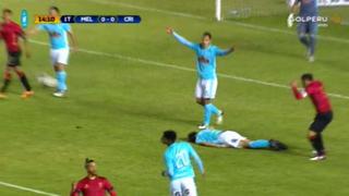 Sporting Cristal vs. Melgar: Merlo quedó inconsciente tras ser impactado en la cabeza | VIDEO