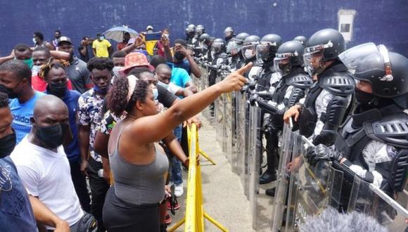 La caravana de migrantes salió de Tapachula, Chiapas, el sábado. (EPA).