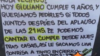 Vecinos de edificio se unen para cantarle el ‘Cumpleaños Feliz’ a un niño desde sus balcones 