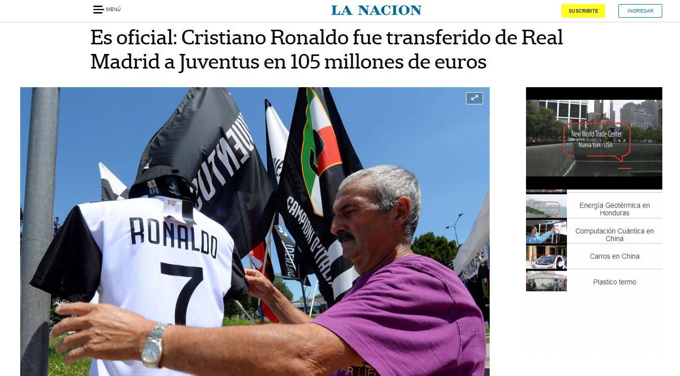 Principales portadas del mundo informan el fichaje de Cristiano Ronaldo a Juventus. (Foto: Bild)