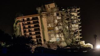 El video del preciso momento del derribo del edificio que colapsó en Miami