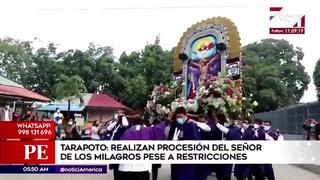 Imagen del Señor de los Milagros visitó hospitales de Tarapoto pese a restricciones