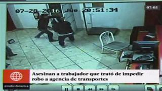 Joven fue asesinado tras frustrar robo a agencia de transportes