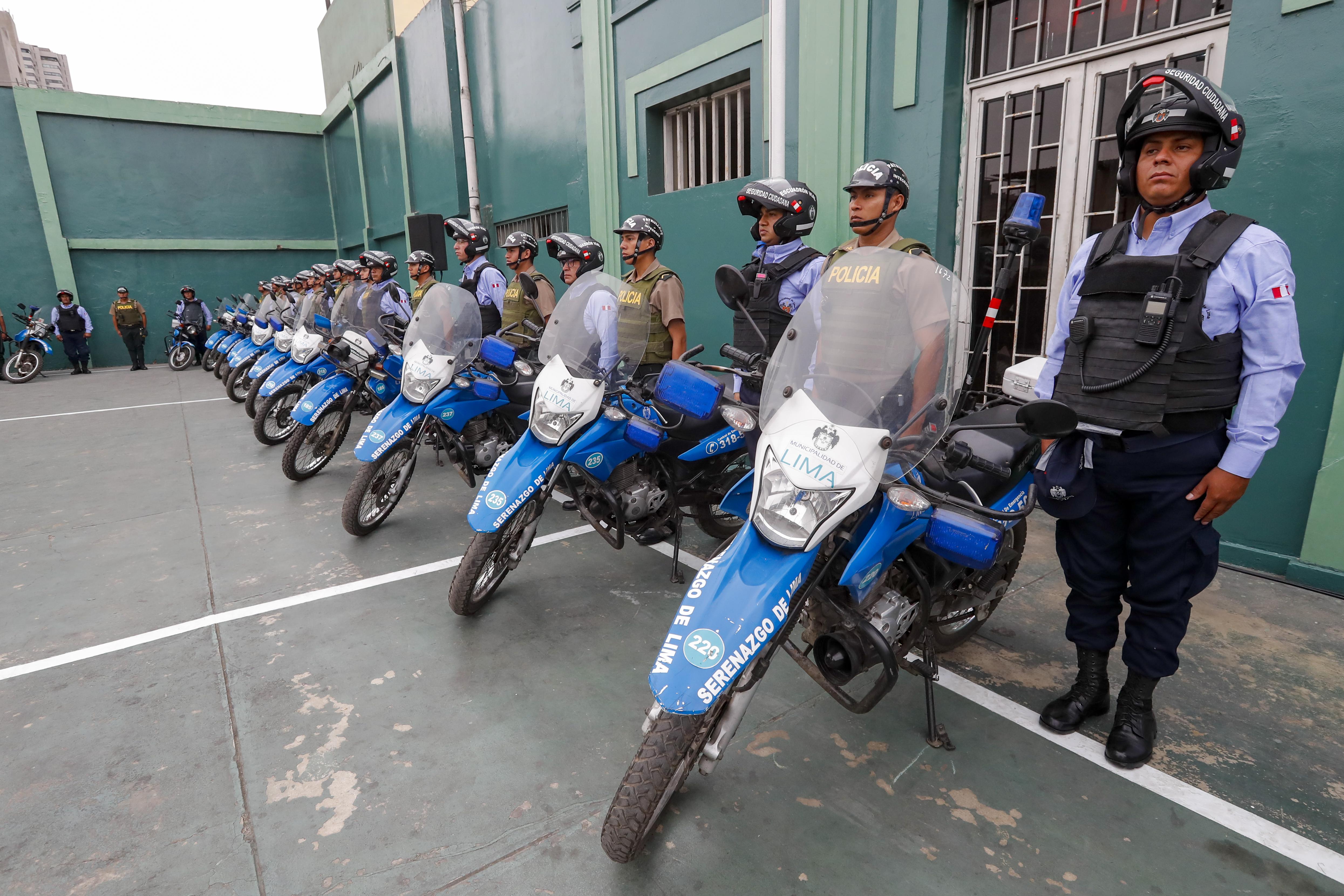 La comuna limeña puso a disposición de la Policía 40 motos que servirán para que serenos y agentes refuercen la vigilancia en el Cercado de Lima. (Foto: Municipalidad de Lima)
