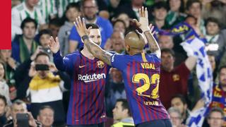 Barcelona goleó 4-1 a Real Betis por la Liga española con triplete de Messi