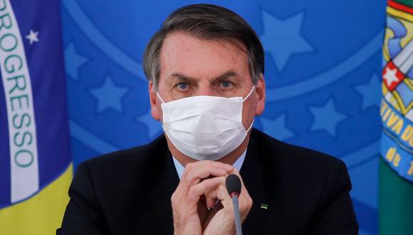 Jair Bolsonaro, durante una conferencia de prensa sobre la pandemia de coronavirus en el Palacio de Planalto, Brasilia. (Foto: Archivo / AFP / Sergio Lima).