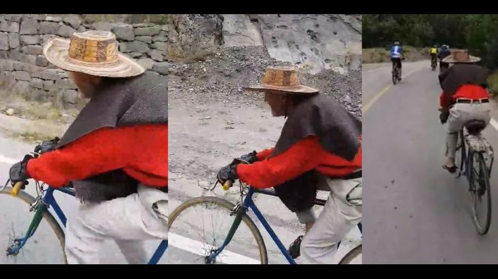 Don Jacinto, "El Legendario", desde Colombia, da cátedra sobre dos ruedas. Su video en Facebook se hizo viral por la emotividad que transmite. (Foto: captura)