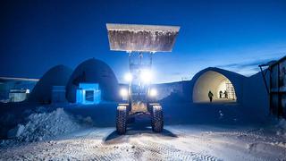 Presencia la increíble construcción de este hotel de hielo