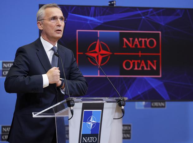 NATO Secretary General Jens Stoltenberg will meet with Ukraine's Foreign Minister Dmytro Kuleba on Monday in Brussels.