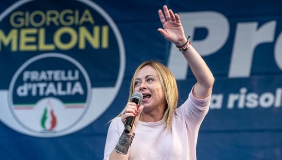 La líder del partido de ultraderecha nacionalista Hermanos de Italia, Giorgia Melini, encabeza las encuestas para convertirse en la próxima primera ministra italiana. (GETTY IMAGES).
