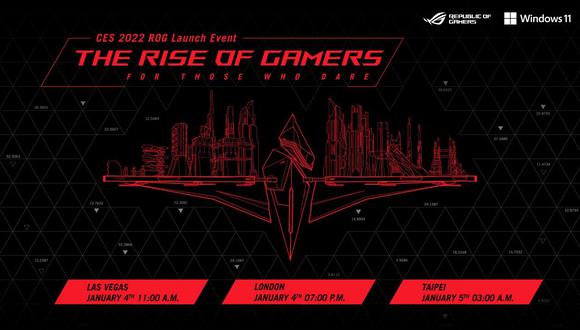 The Rise of Gamers, la presentación de ROG en CES 2022, mostrará los nuevos productos de la línea. (Foto: Asus/ROG)