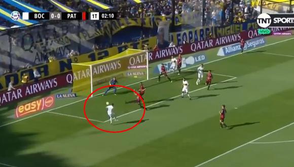 Boca vs. Patronato: Carlos Tevez se perdió el 1-0 solo frente al arco. (Foto: captura)