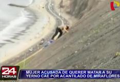 Miraflores: Acusada de querer matar a yerno cae por acantilado