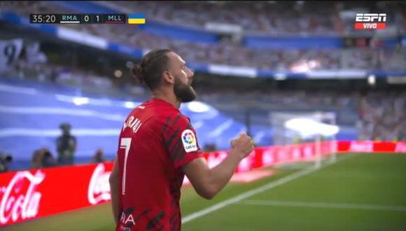 Gol de Vidat Muriqi para el 1-0 de Mallorca vs. Real Madrid. (Captura: ESPNa)