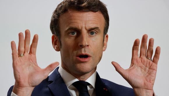 El presidente de Francia, Emmanuel Macron, y dice que no calificará de “carnicero” a Vladimir Putin. (LUDOVIC MARIN / AFP).