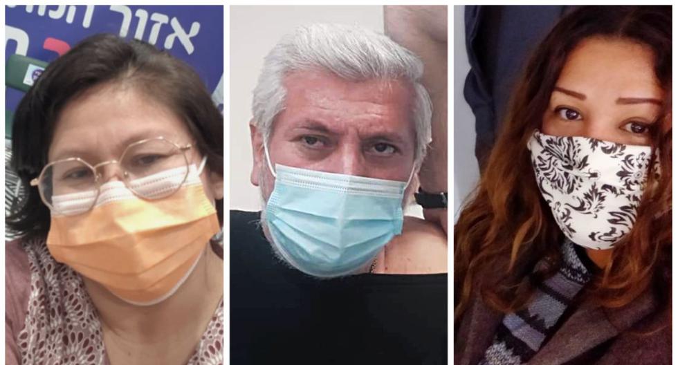 Los peruanos Carmen Leonor Friger, Ericka Miltier y Moshé Tapiero Cohen fueron vacunados contra el coronavirus COVID-19 en Israel.