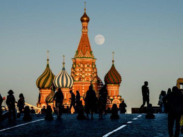 View of the Cathedral Basilica on the Red Square in Moscow.