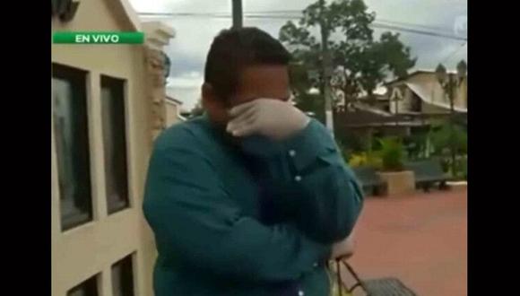 Periodista ecuatoriano llora por la situación que vive su país por el coronavirus. (Foto: captura de video)