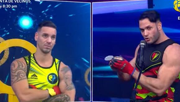 Anthony Aranda pasa incómodo momento luego que Fabio Agostini le regalara un atún para gatos. (Foto: captura  América TV)