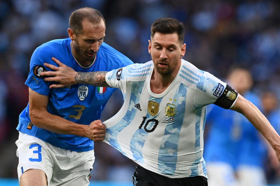 Argentina vs. Italia se enfrentaron por la Finalissima 2022 en Wembley. Fuente: AFP