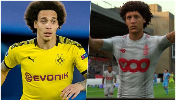 Comparando a Axel Witsel con su versión en el videojuego FIFA 19.