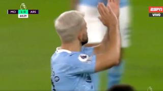 Sergio ‘Kun’ Agüero bromeó con despedirse de las tribunas vacías en el Manchester City vs. Arsenal | VIDEO