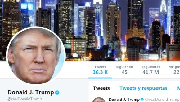 La cuenta personal de Donald Trump en Twitter desapareció brevemente y la empresa lo atribuyó a un error humano. (Foto: Captura/Twitter)