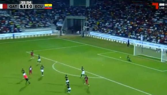 Ecuador no encontró capacidad de reacción en el primer tiempo. Sobre los 36' minutos recibió un duro golpe por parte del país que organizará la próxima Copa del Mundo. (Foto: captura de video)
