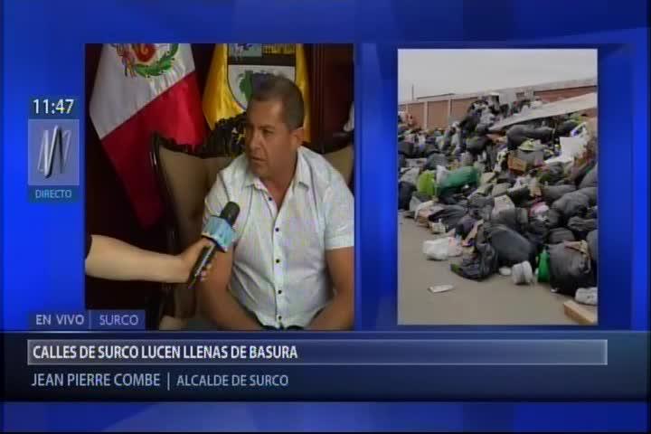 El alcalde de Surco, Jean Pierre Combe, se pronunció respecto a la denuncia de los vecinos de la comuna sobre la falta de recojo de basura en diversas calles del distrito. (Foto captura: Canal N)