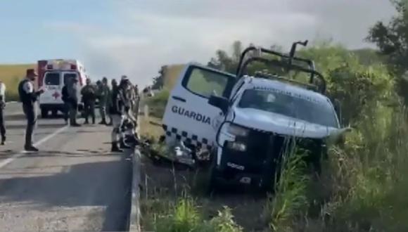El accidente lo protagonizó una camioneta de la Guardia Nacional perteneciente al 20 Batallón de la GN en Chiapa de Corzo, que chocó de frente con un automóvil blanco. (Foto: Captura de videos YouTube / Milenio)