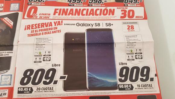 Tienda española revela por error detalles del Samsung Galaxy 8
