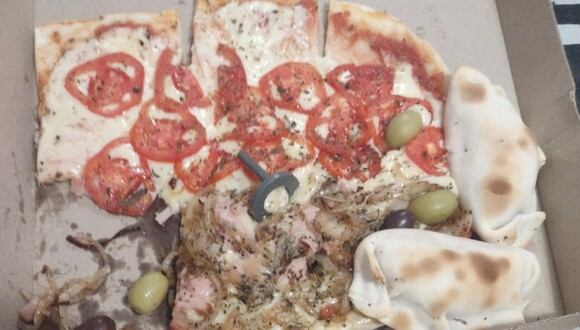 Hombre pidió una pizza, pero su comida no llegó completo. (Imagen: @innovares / Twitter)