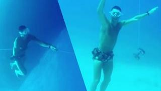 La nueva aventura de Cristiano Ronaldo: sumergido 14 metros bajo el mar | VIDEO