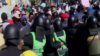 Moquegua: manifestantes contra Quellaveco irrumpieron en desfile por Fiestas Patrias | VIDEO
