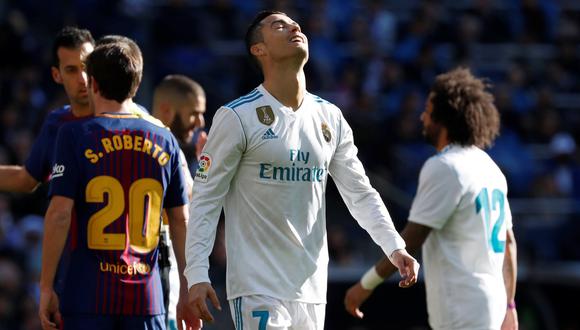 Real Madrid vs. Barcelona: Ronaldo se volvió viral tras error. (Foto: AFP)
