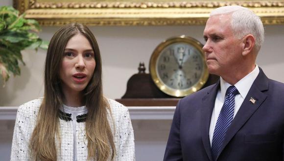 El vicepresidente de Estados Unidos, Mike Pence, recibió en Washington a Fabiana Rosales, esposa del presidente encargado de Venezuela Juan Guaidó. (Reuters).