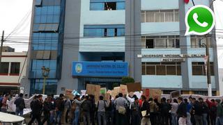WhatsApp: estudiantes protestan frente a U. del Callao (FOTOS)