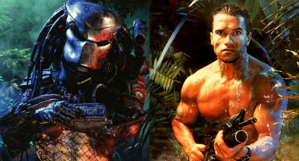 A la izquierda, el Depredador, cuyo diseño estuvo a cargo del genio de los efectos especiales Stan Winston. A la derecha, Arnold Schwarzenegger como el soldado que debe derrotarlo.