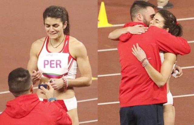 Paola Mautino protagonizó el momento romántico en los Juegos Panamericanos Lima 2019. | Foto: El Poli
