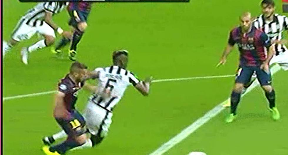 Así fue la supuesta falta contra Paul Pogba (Foto: Captura)