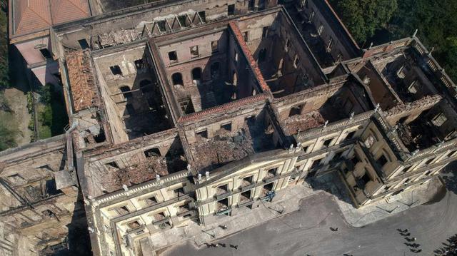 Río de Janeiro: Así quedó el Museo Nacional luego del voraz incendio que arrasó con todo. (Foto; AFP)