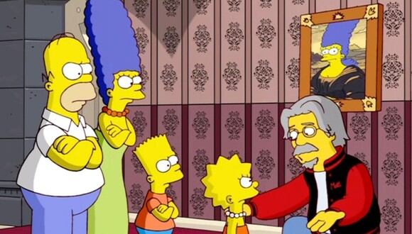 Homero, Marge, Lisa y Bart frente a su creador, Matt Groening en Los Simpson. (Foto: Fox).