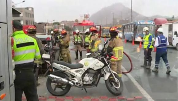 El accidente de tránsito ocurrió esta mañana cerca a Puente Nuevo. (Foto: América Noticias / Captura)