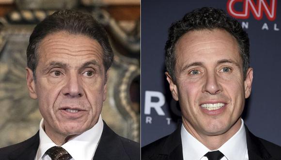 Chris Cuomo (derecha) asiste al cóctel anual Las personas más poderosas en los medios de The Hollywood Reporter el 11 de abril de 2019 en Nueva York. CNN lo suspendió después de que surgieron detalles sobre cómo ayudó a su hermano, el exgobernador de Nueva York Andrew Cuomo, mientras enfrentaba cargos de acoso sexual. (Foto de Evan Agostini / Invision / AP, archivo).