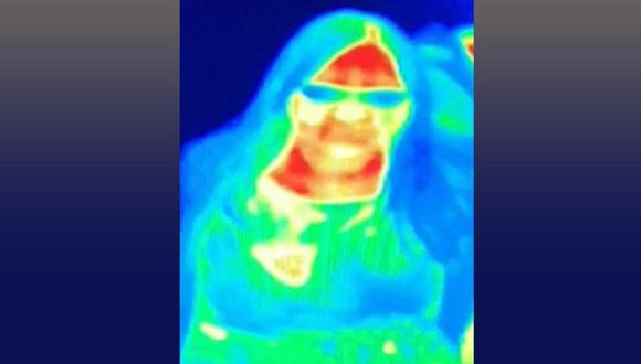 La cámara térmica mostró que un seno de Gill con un color diferente. (Foto: Bal Gill)