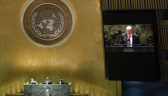 Vasily Nebenzya, embajador de Rusia en la ONU, el miércoles pasado en la sede del organismo en Nueva York. (Foto: John Minchillo / AP)