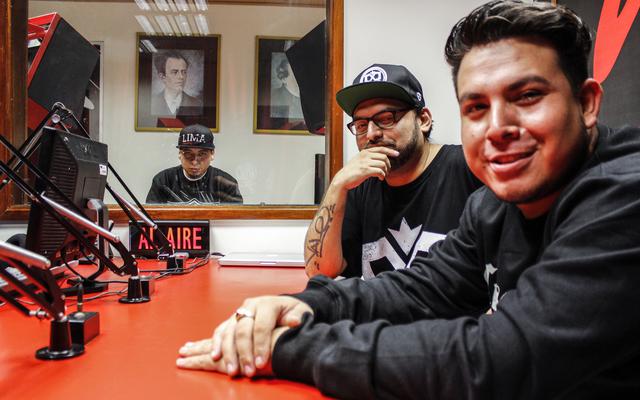 Los integrantes del programa "Rapperground", el único de su tipo en la FM nacional. (Fotos: Eduardo Abregú)