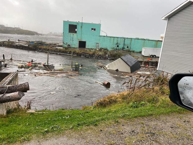 Damage caused by Hurricane Fiona in the Burnt Islands, in the Canadian province of Newfoundland and Labrador.  (AFP).